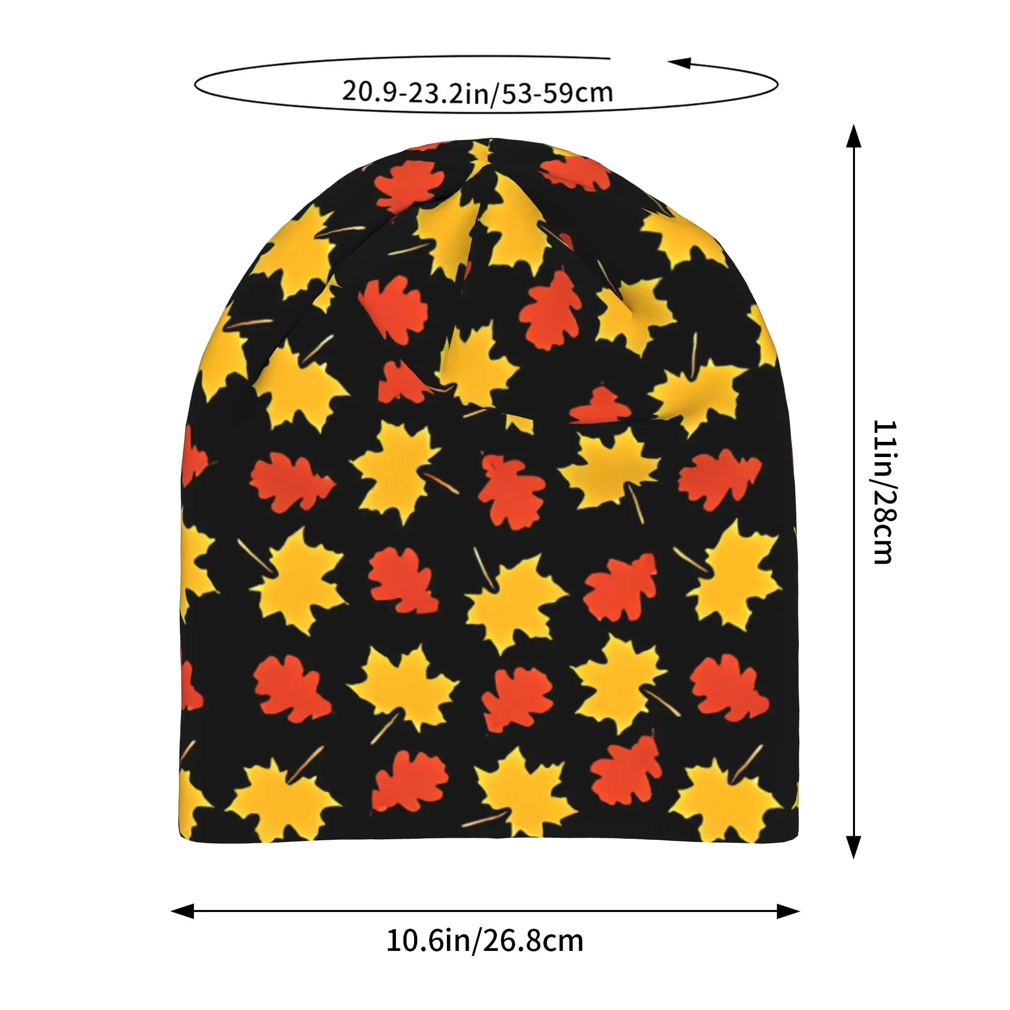 Autumn With Oak Maple Leaves Hat Outdoor Caps Men Women  Skullies Beanies Ski Caps Soft Bonnet Hats