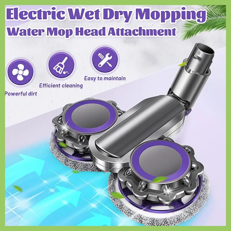 

A56T-Electric Wet Dry Mopping Water Mop Head Attachment Compatible For Dyson Vacuum Cleaner V6 Dc58/Dc59/Dc62 Model