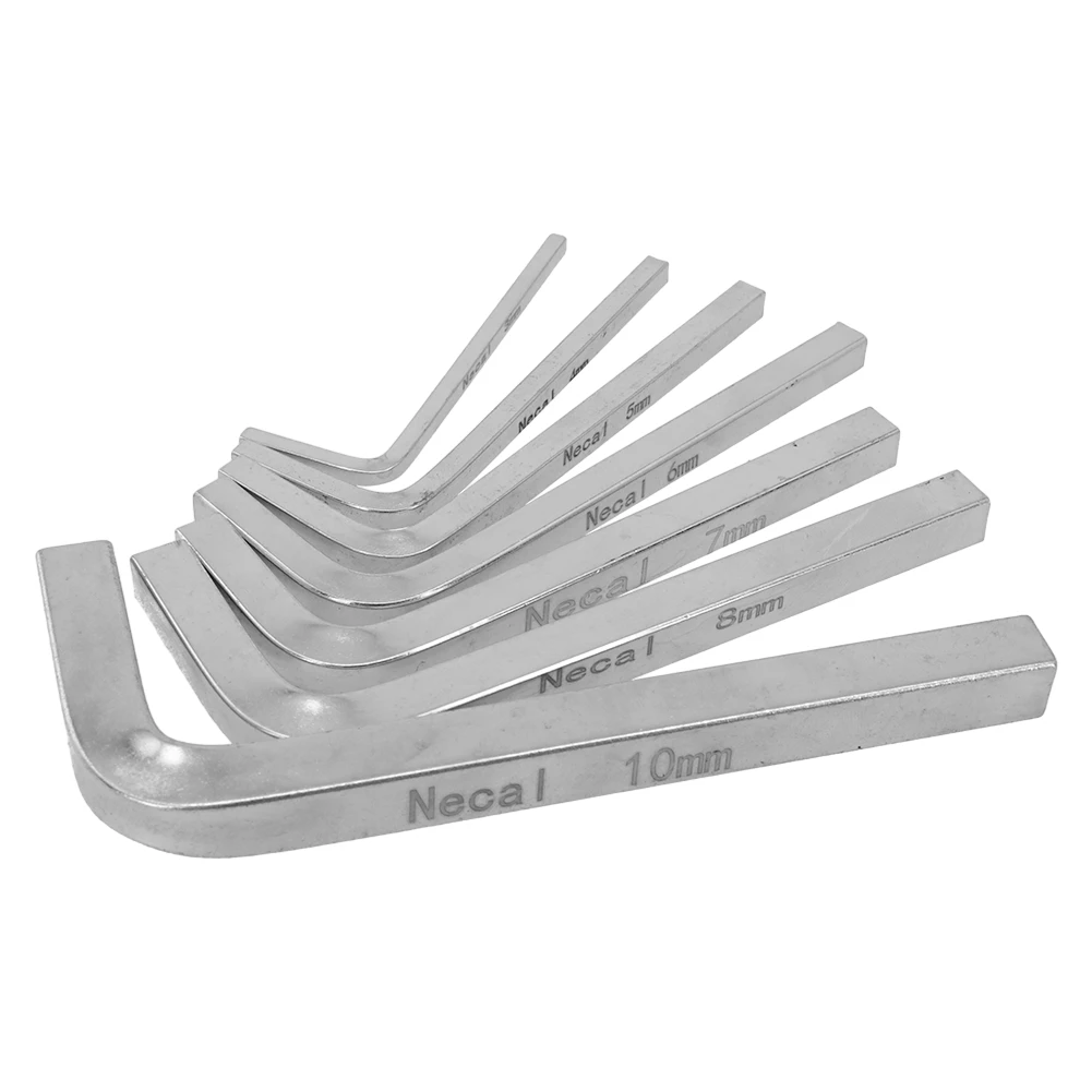 7Pcs L Shape Square Head Wrench Square Key 4 Point Wrench Screwdriver Inner Four-corner Set 3-10mm Hand Tools Silver Tool