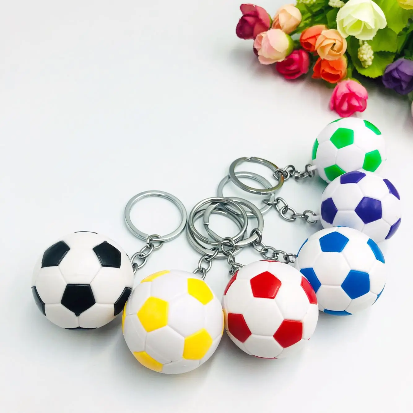 2024 European Football Keychain Fashion Match Ball Soccer Sports Fans Souvenir Keyring for Kids Men