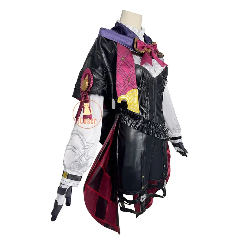 Lyney Cosplay Costume Wig Genshin Impact Uniform Fontaine Magician Hat Stickers 3D Printed Accessories Halloween Party Women Men