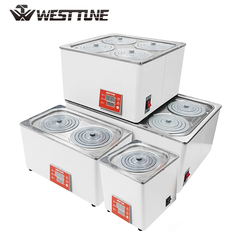 Westtune Lab Water Bath Constant Temperature Digital Display Heater with 1/2/4/6 Opening for Lab Research(Anti-Dry Burn&Standard