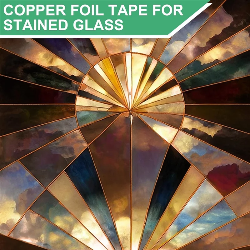 Copper Foil Tape Conductive Copper Tape Suitable For Stained Glass 4 Sizes (0.2/0.24/0.3/0.4 Inches) X 82.5 Feet 4Piece-LICG