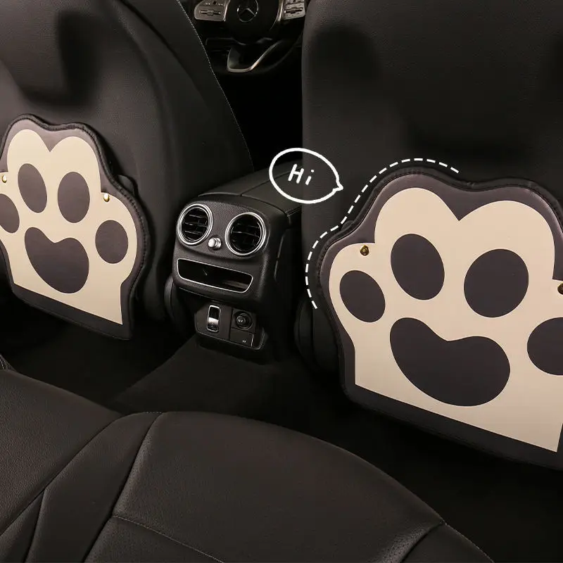 Car Short Anti Kick Pad For Kids Universal Rear Seat Back Anti-dirt Protective Cover Cat Claws Auto Anti-kick Mat Accessories