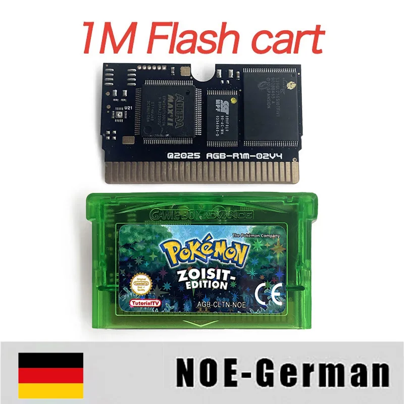 NOE Deutsche RTC Cart 1M Flash Pokemon Coltan Violett Zoisit Herr der Himmel Nachtschwarz GBA Spielkassette Rom Hack