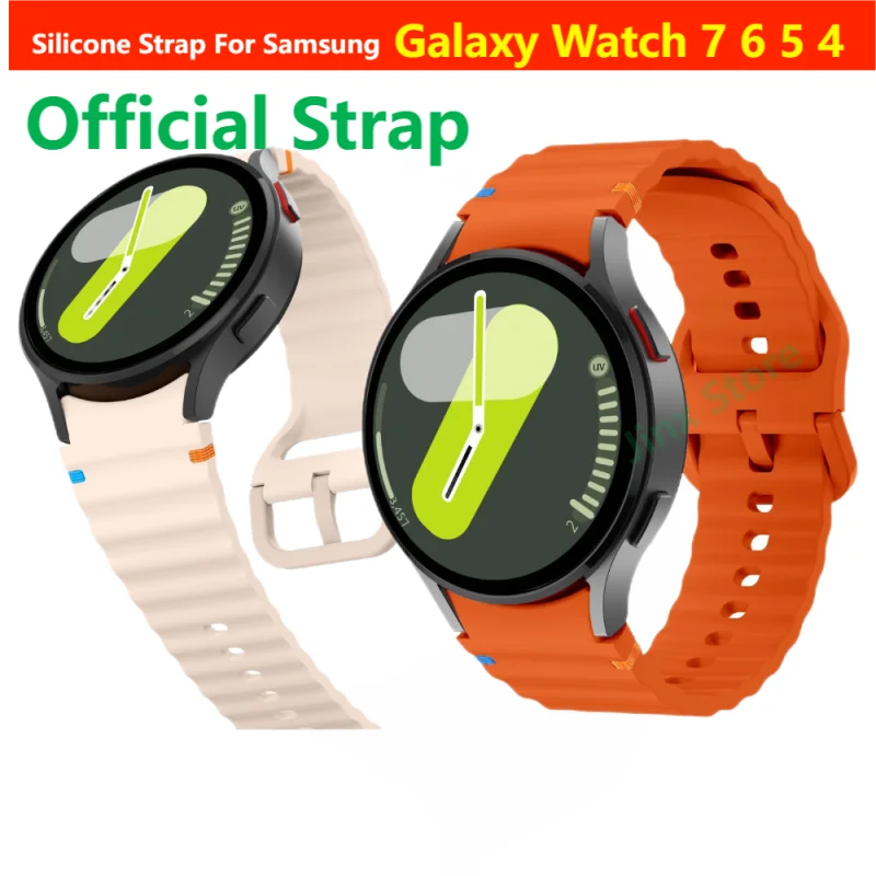 Pulseira de silicone original para Samsung Galaxy Watch, pulseira de pulseira esportiva FE, estojo clássico, 7, 6, 5 pro, 44mm, 40mm, 45mm, 43mm, 47mm