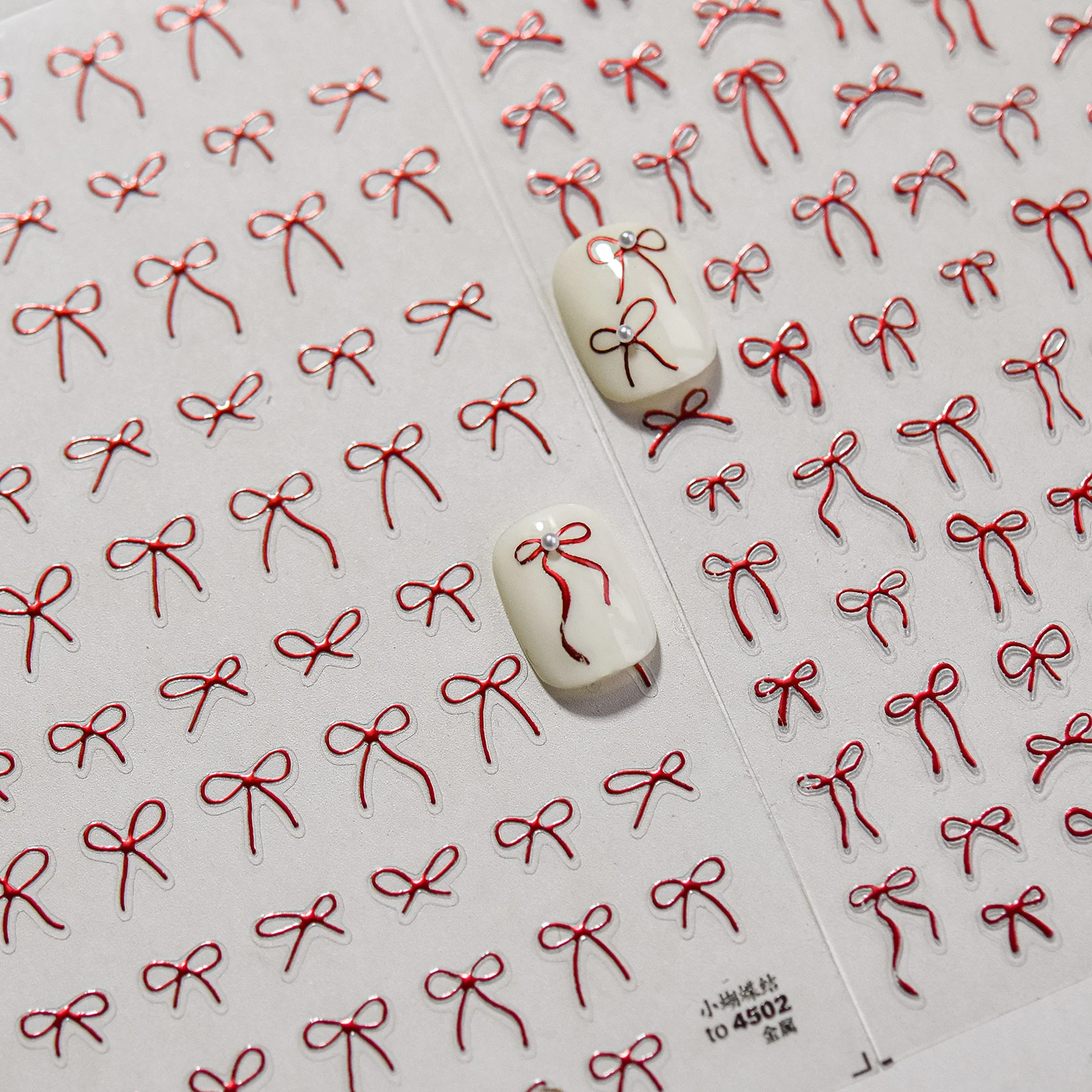 1 Uds. Pegatinas 5D para uñas con lazo de textura elegante, detalle de cinta delicada, accesorios para decoración de uñas con pegatinas de estilo de adorno brillante