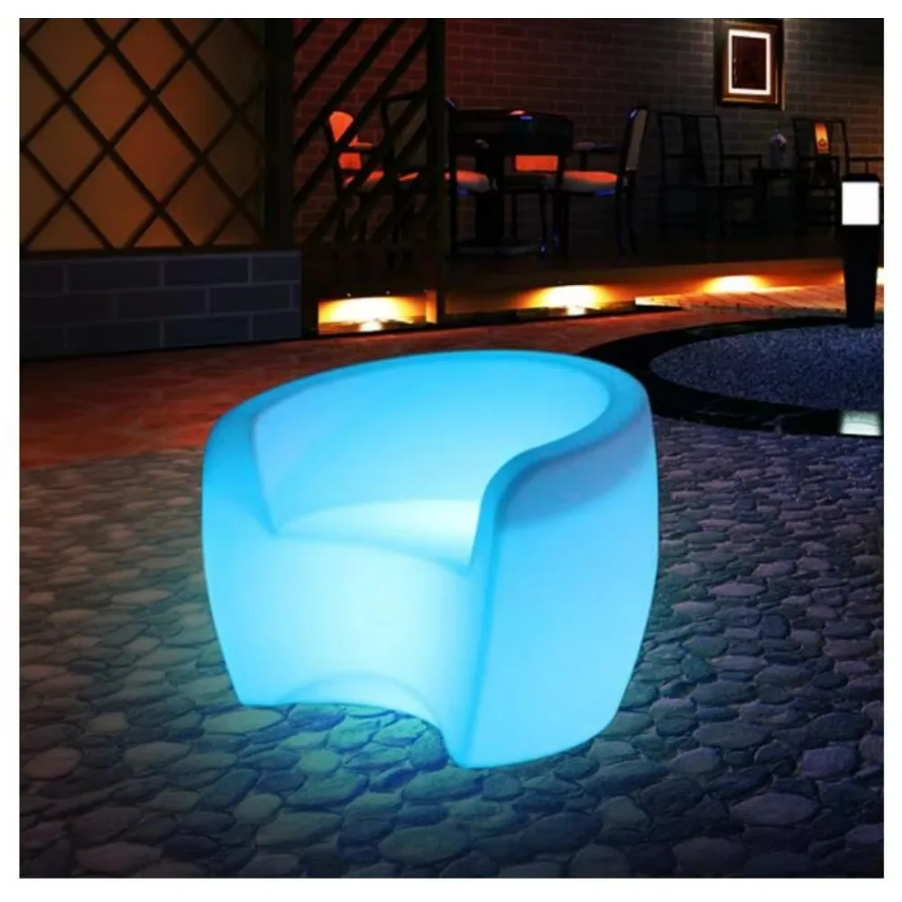 RGB 16-цветный перезаряжаемый PE пластиковый светодиодный барный стул/наборы светодиодных диванов/светодиодная мебель для бара и ночного клуба