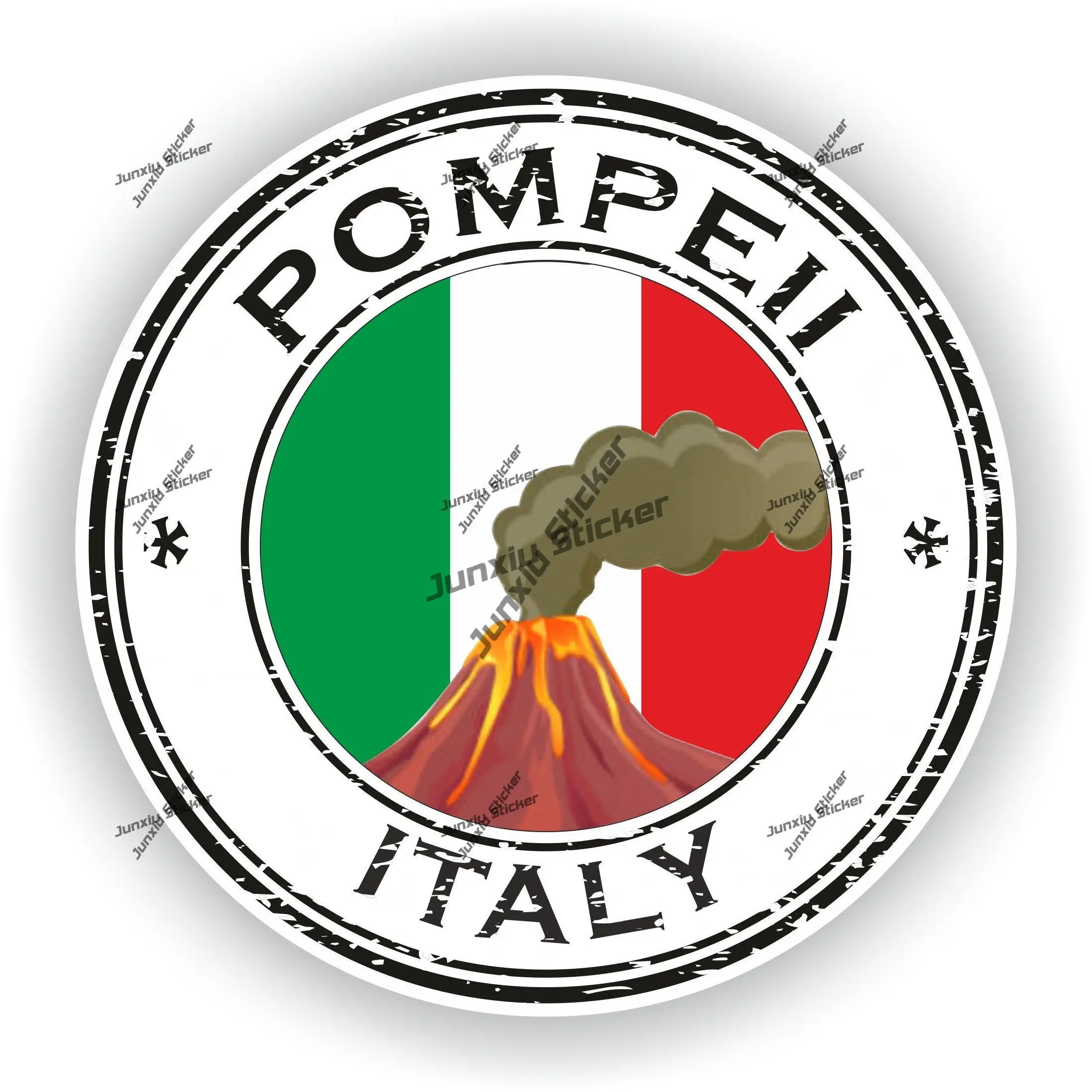 

Pompeii Italy Sticker Coat of Arms of Italy Pompeii Flag Round Outline Seal Decal for Car SUV Bumper Pickup Camper Waterproof