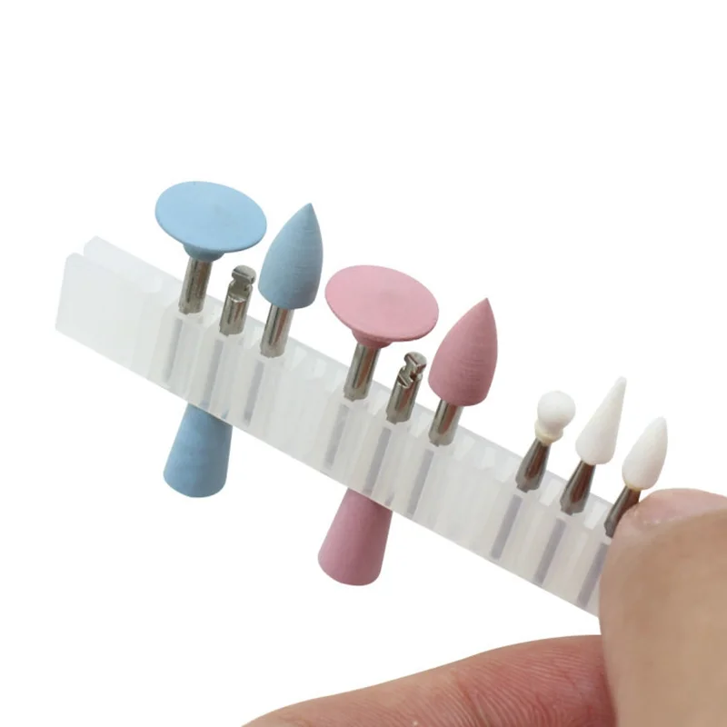 JUMTOP 9Pcs Dental Composite Polish Kit Silicone Grinding Heads Teeth Polisher Polishing Burs for Low Speed Handpiece