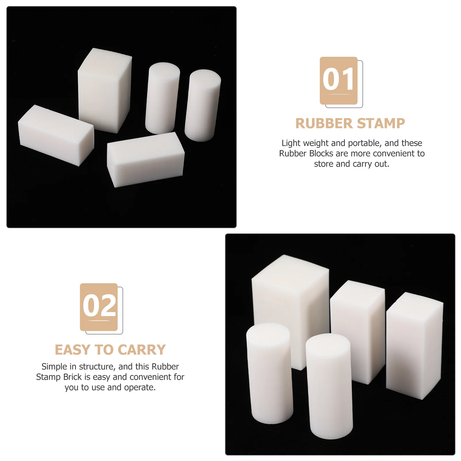 5 قطعة كتل ذاتية الصنع خفيفة الوزن محمولة لختم مطاطي خاص مصنوع يدويًا أدوات نحت المطاط المواد #4