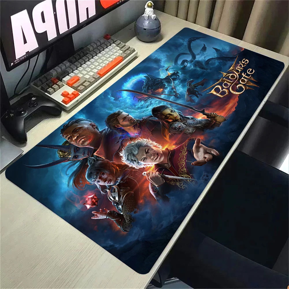 Game Desk Mats Baldurs Gate 3 Mousepad Rubber Mouse Pad Gaming Accessory Gamer XXL Carpets Computer Locking Edge Keyboard Mats