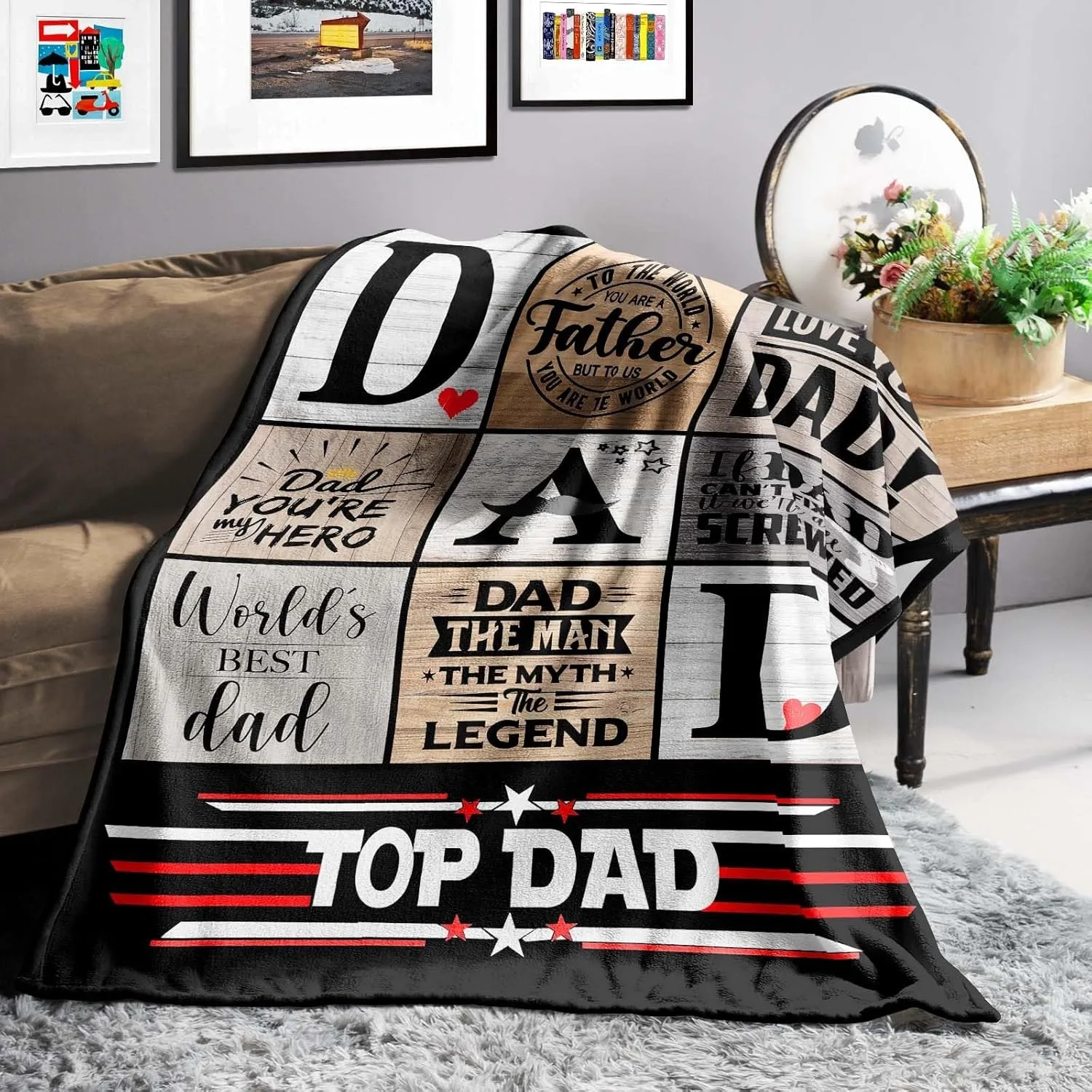 Perfect Gifts To Dad Blankets For Fathers Day Mothers Day Anniversary Birthday For Mom Son Daughter Grandpa Grandma Aunt Throw