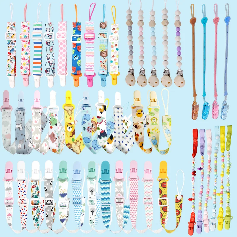 43 Styles High Quality Adjustable Baby Pacifier Chain Clip Letters String Bead Pacifier Chain Baby Toy Teether Anti-lost Lanyard