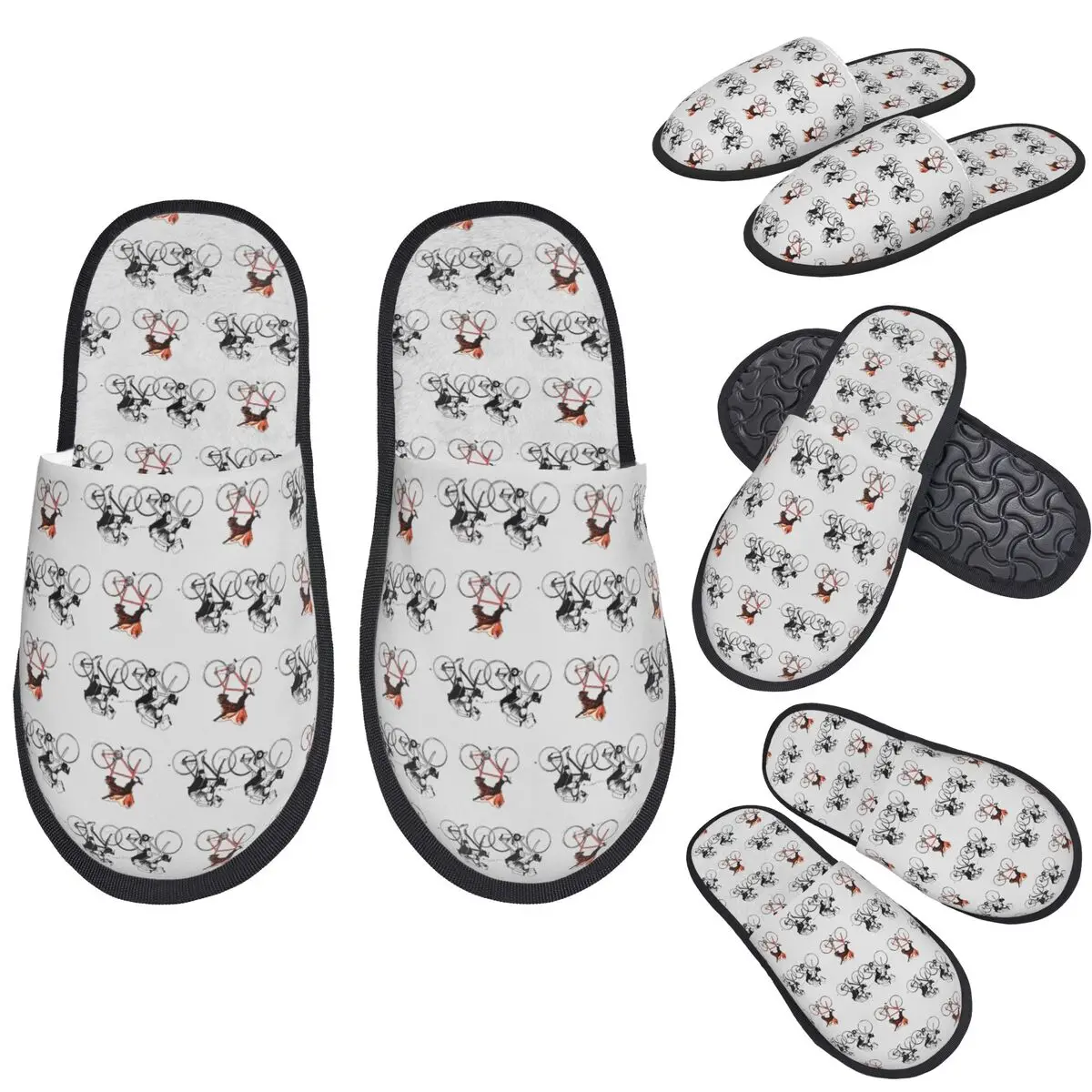 

Custom Ewok Bicycle Chase Classic Slippers Memory Foam Warm Soft Women House Slipper Bedroom Fluffy Shoes