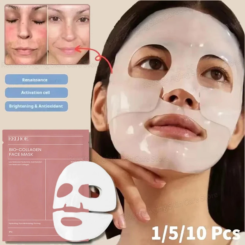 

Bio Collagen Face Mask Shrink Pores Deep Hydrating Overnight Mask Moisturizing Refreshing Brightening Face Skin Care