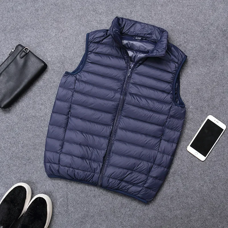 Winter Men Duck Down Vest 2023 Coat Ultralight Sleeveless Puffer Vest Jacket Ultra Thin Warm Lightweight Down Jacket Waistcoat