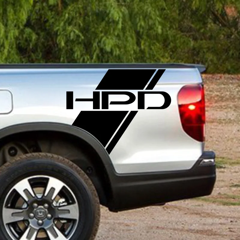 

2PCS Cool Design Stripe Creative Graphic Car Truck Stickers For Honda Ridgeline Truck Tailgate HPD Vinyl Decal