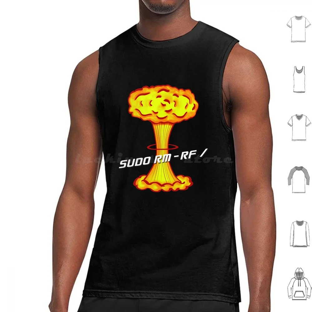 Sudo Rm-Rf / Tank Tops Print Cotton Programmer Coder Developer Engineer Engineering Software Unix Linux Sudo Code