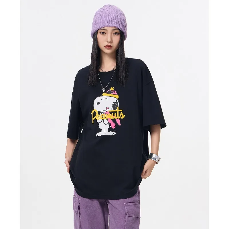 

Новая футболка с короткими рукавами и 3D-принтом Snoopy, свободная и унисекс, универсальный, свободный и быстросохнущий топ, модный
