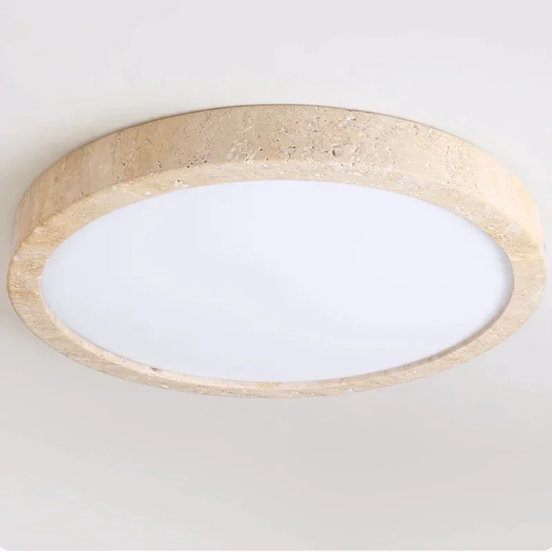 Retro Round Disc Shape Natural Stone Art Decoration LED Lamp Ceiling Light Led Nordic Home-appliance Chandeliers Light Fixtures