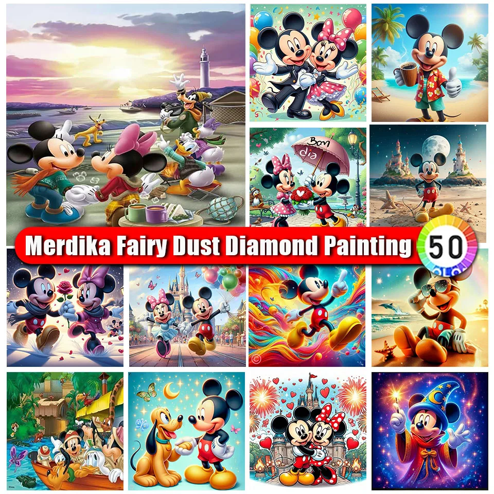 Zipper Bag Fairy Dust Disney Diamond Painting Cartoon Mickey Mouse Diamond Embroidery Mosaic Art Rhinestone for Children's Gift