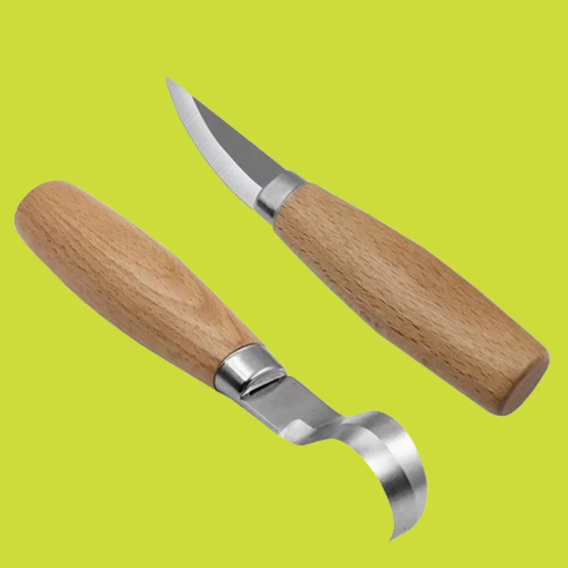 Wood Carving Knife Chisel Hook Knife Carving Tools Ergonomic Woodworking Spoon Durable Crooked Beginners Sculptural Professional