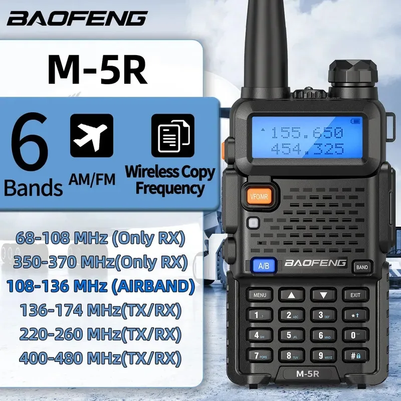 

Baofeng UV 5RX Walkie Talkie Air Band Беспроводная копия Частота двустороннего радио Шесть диапазонов дальнего действия UV-5RX PRO MAX UV K5 M 5R