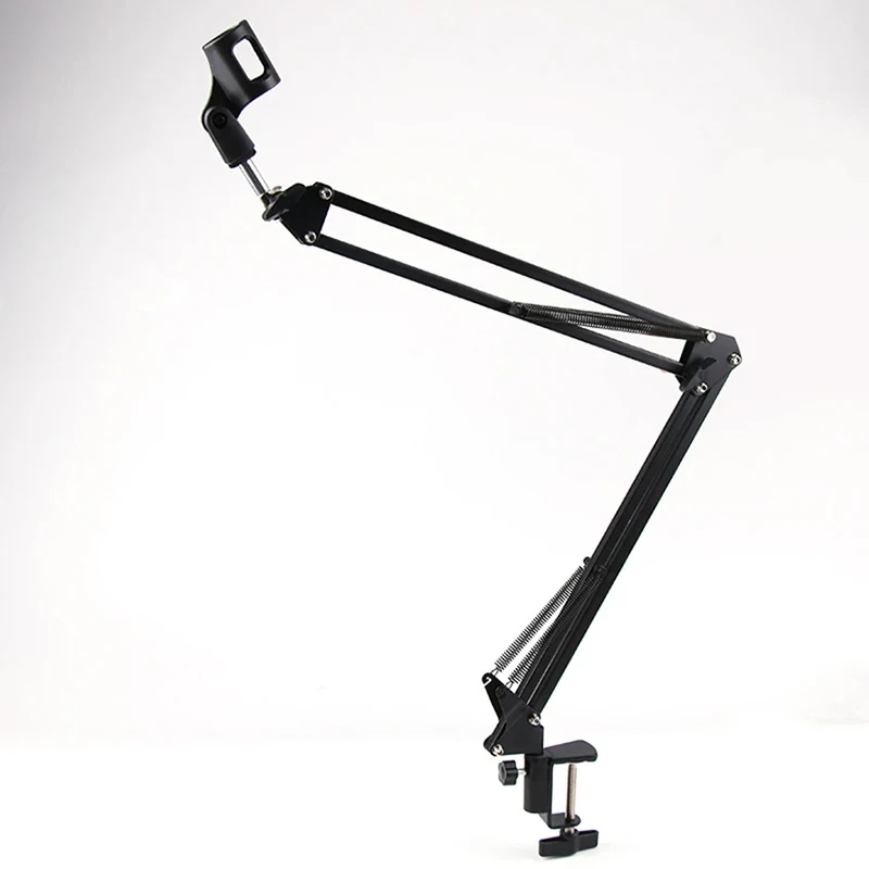 Articulated Arm Support Professional Microphone Podcast Table,Adjustable Microphone Clip Arm Stand Boom Suspension Stand