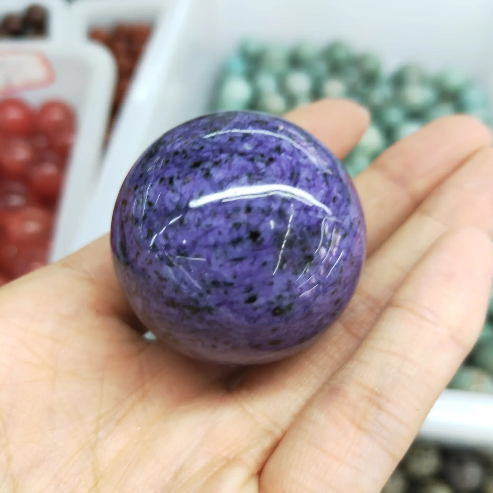 

1PCS High quality Natural crystal Charoite sphere rare gem chakra healing reiki healing decorative gift