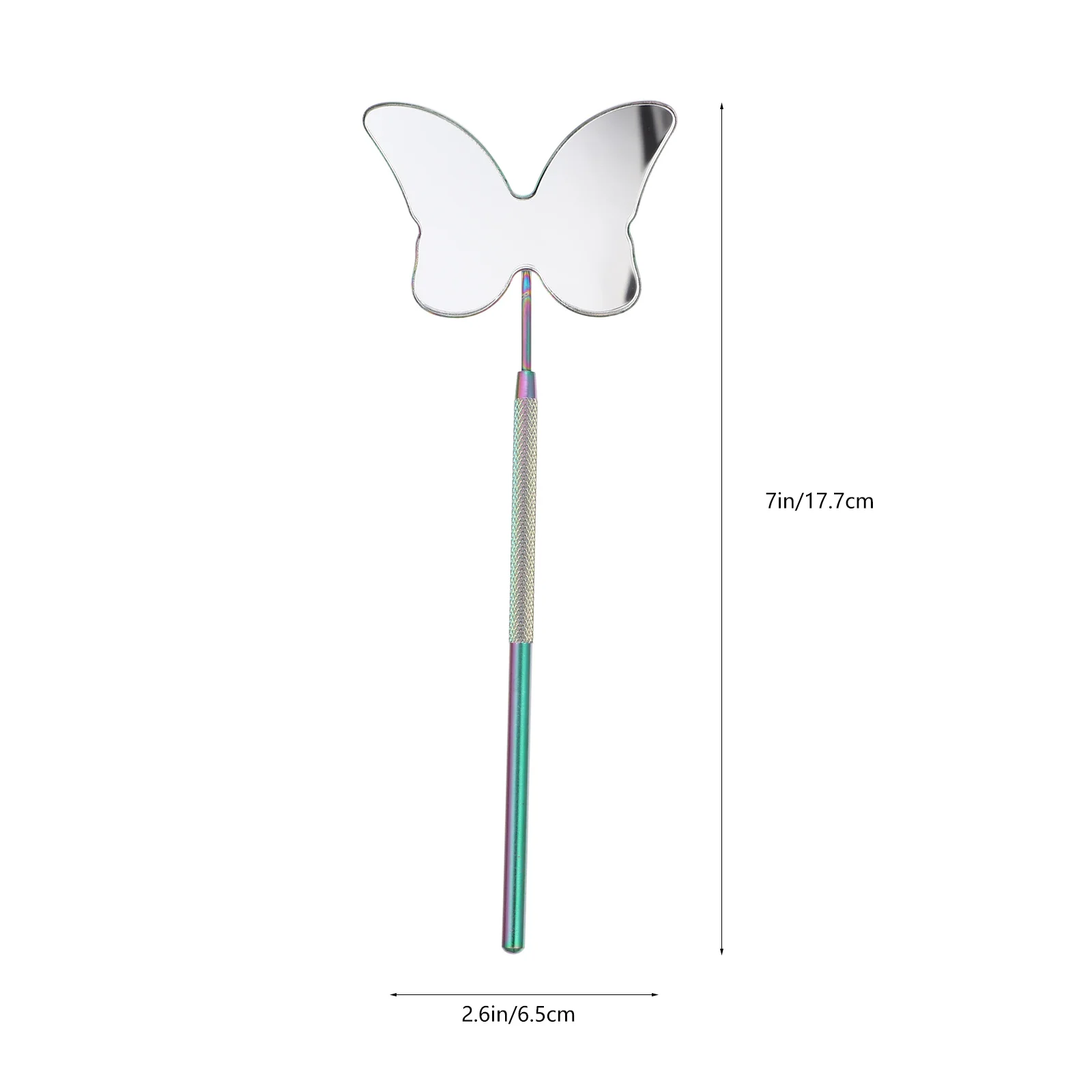 2 قطعة مرآة فحص الرموش من الفولاذ المقاوم للصدأ أداة تمديد الرموش مرآة محمولة غير قابلة للانزلاق لتمديد الرموش