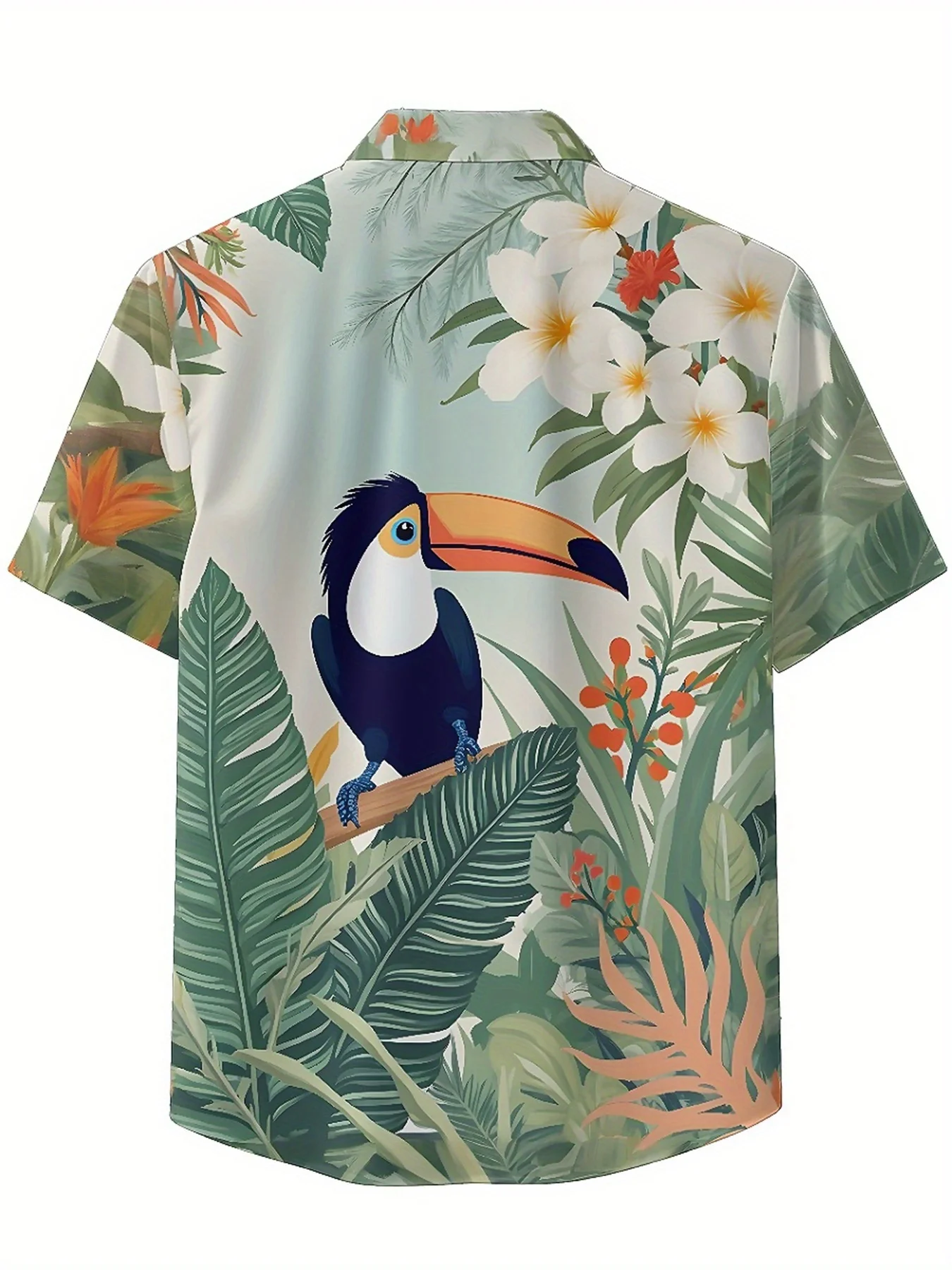 Men's Plus Size Hawaiian Shirts Tropical Rainforest Adventure Pattern,Unisex Baggy Aloha Shirts,summer Alternative Clothing