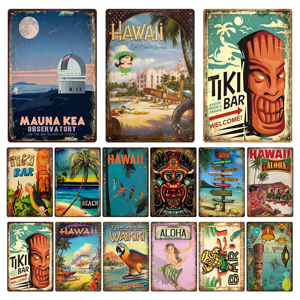 [ Kelly66 ]  TiKi Bar Hawall Aloha  Art Tin  Poster Metal Sign Bar Decor Painting 20*30 CM Size Dy245