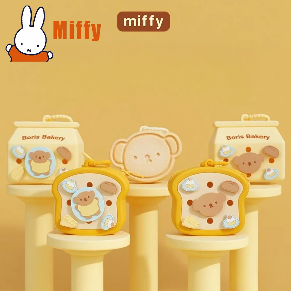 

Kawaii Miffy Boris Bear Coin Purse Cute Pouch Silicone Boris Bakery Mini Portable Key Bag Earphone Case Accessories Girl Gift