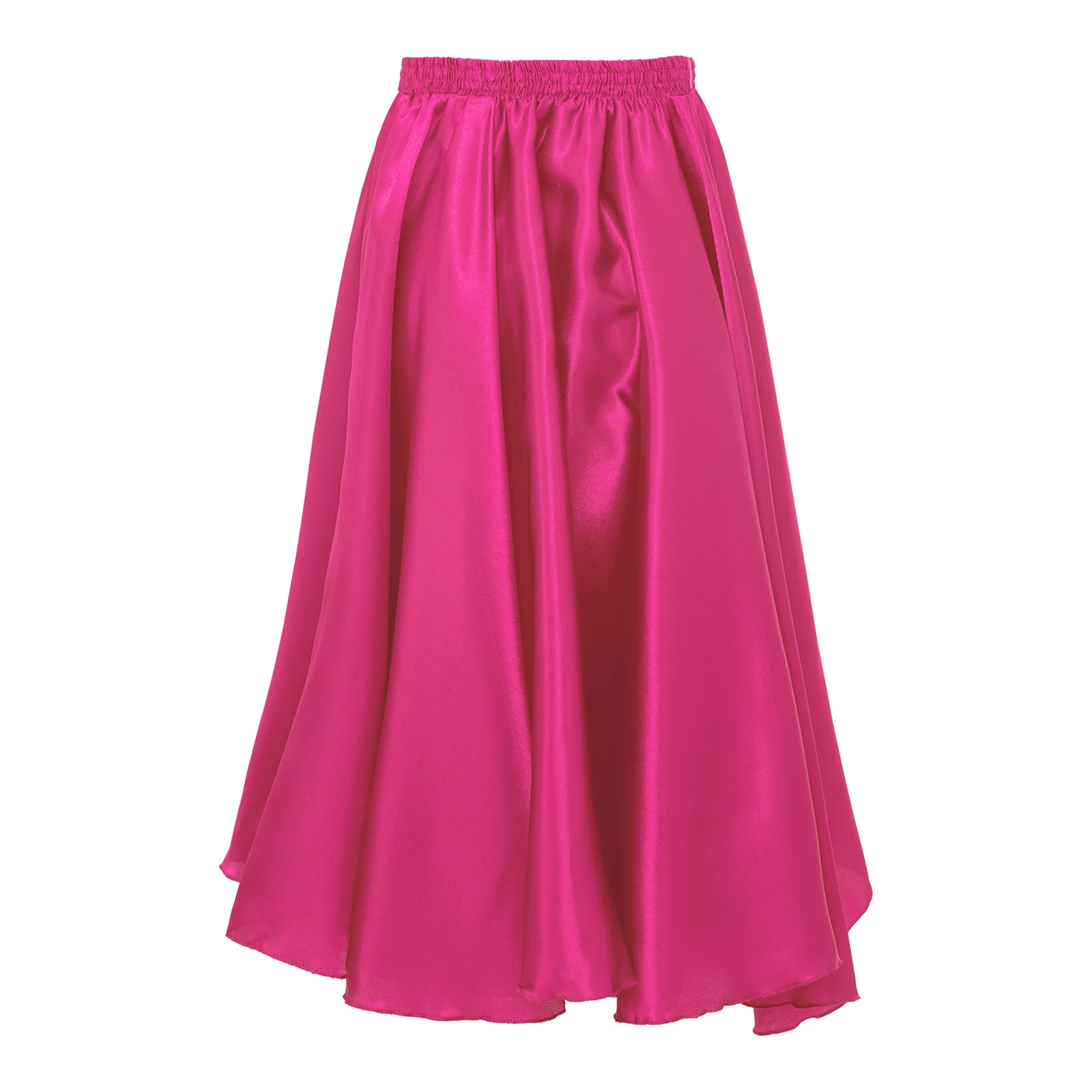 Kids Girls Chiffon Smooth Latin Tango Dance Skirt Spanish Flamenco Bullfight Big Skirt Hem Half-length Dance Performance Costume