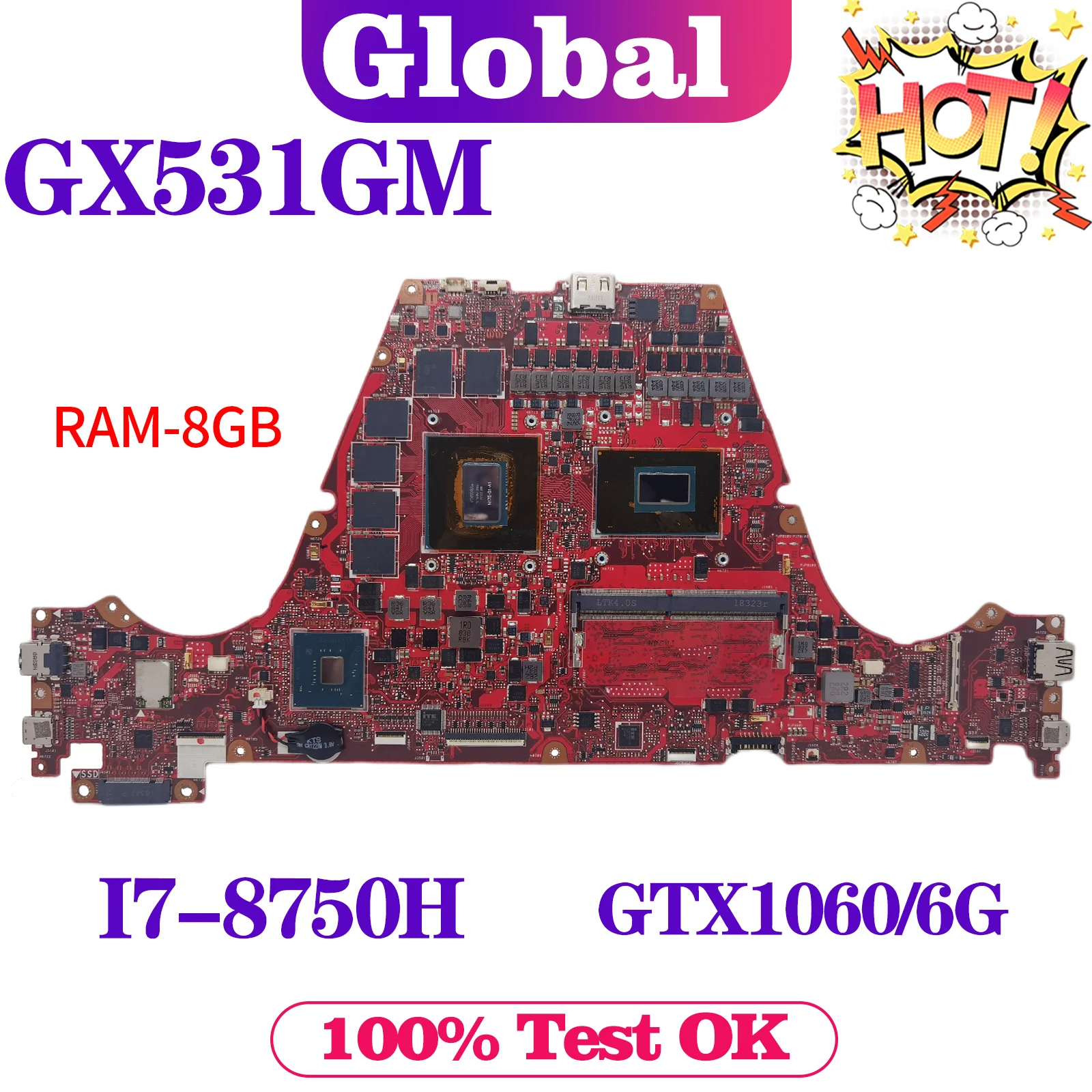 Imagem -04 - Kefu-placa-mãe Portátil para Asus Mainboard para Asus Gx531gw Gx531gv Gx531gm Gx531gwr Gx531gx Gx531gs i7 ° ° Gen V6g V8g