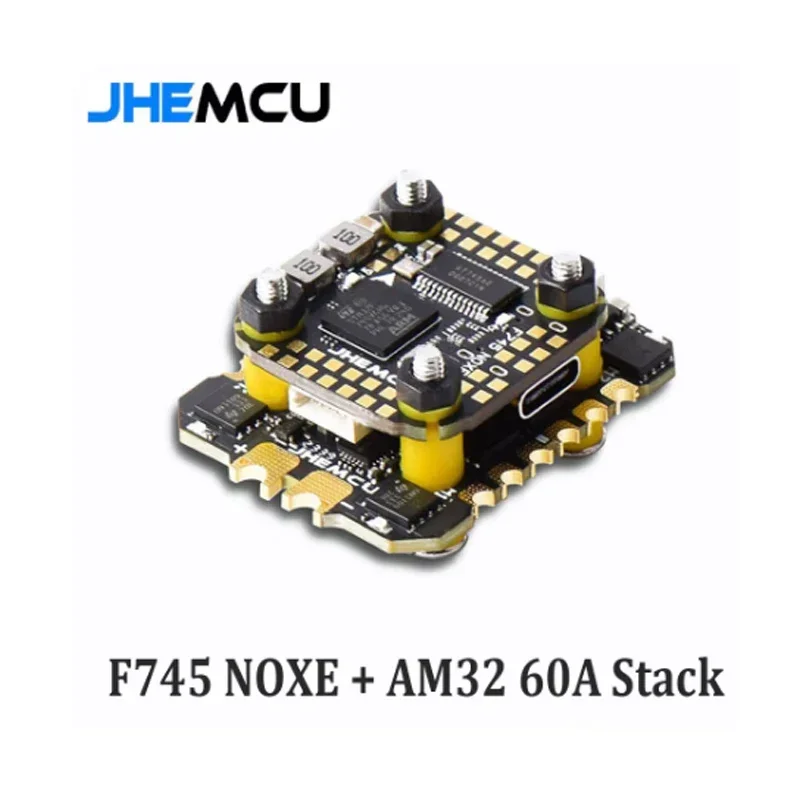 JHEMCU F745 Mini Controlador de Voo Pilha ICM-42688-P F745 Controlador de Voo AM32 60A 4 em 1 ESC 3-6S para Drones RC FPV