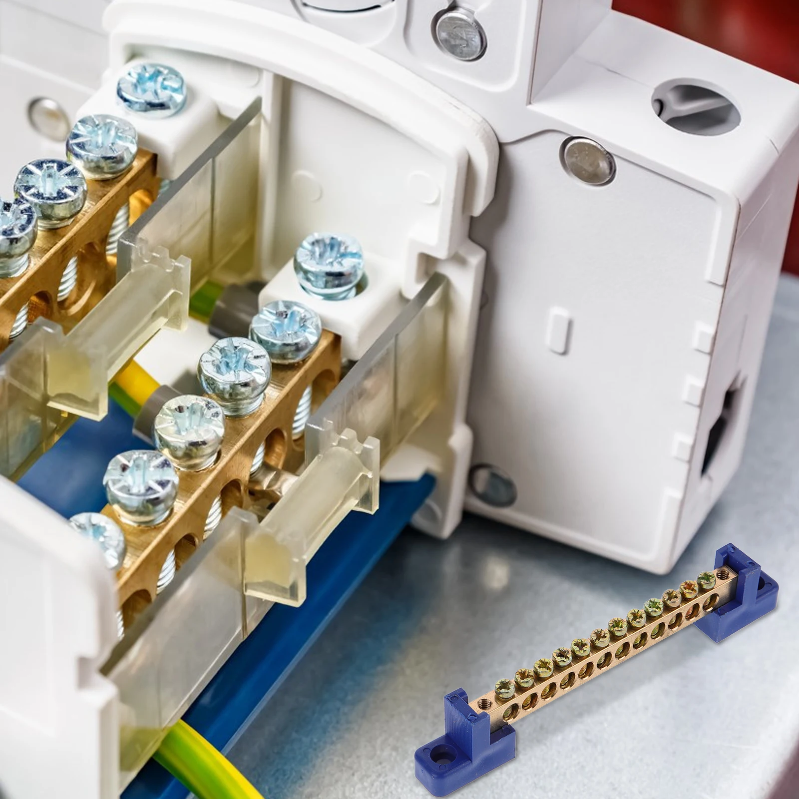 

4pcs Copper Electrical Bus Bar Electrical Bus Bar Block Grounding Bars Connector Kit for Marine Car Distribution