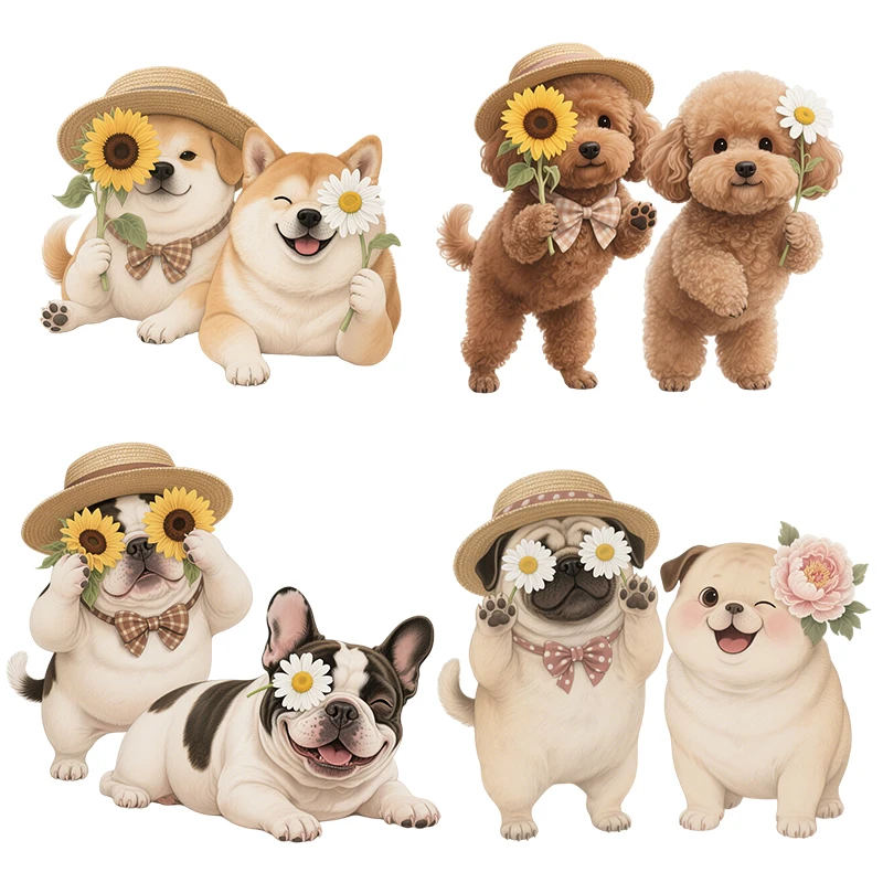 Three Ratels CEE249 Cute dog friends cartoon wall stickers for home decoration kid's place decals gifts stickers car decals