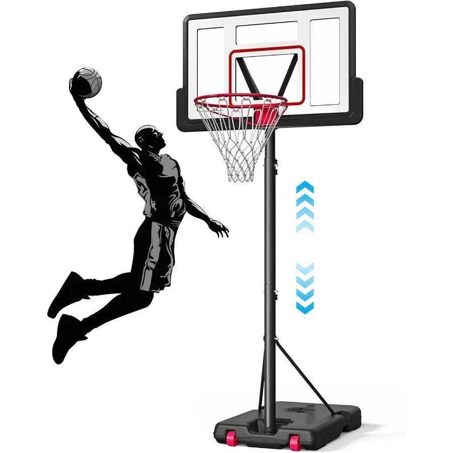 

Portable Basketball Hoop 10ft Height Adjustable Basketball Goals Outdoor 44 Inch Shatterproof Backboard Basketball Goal System