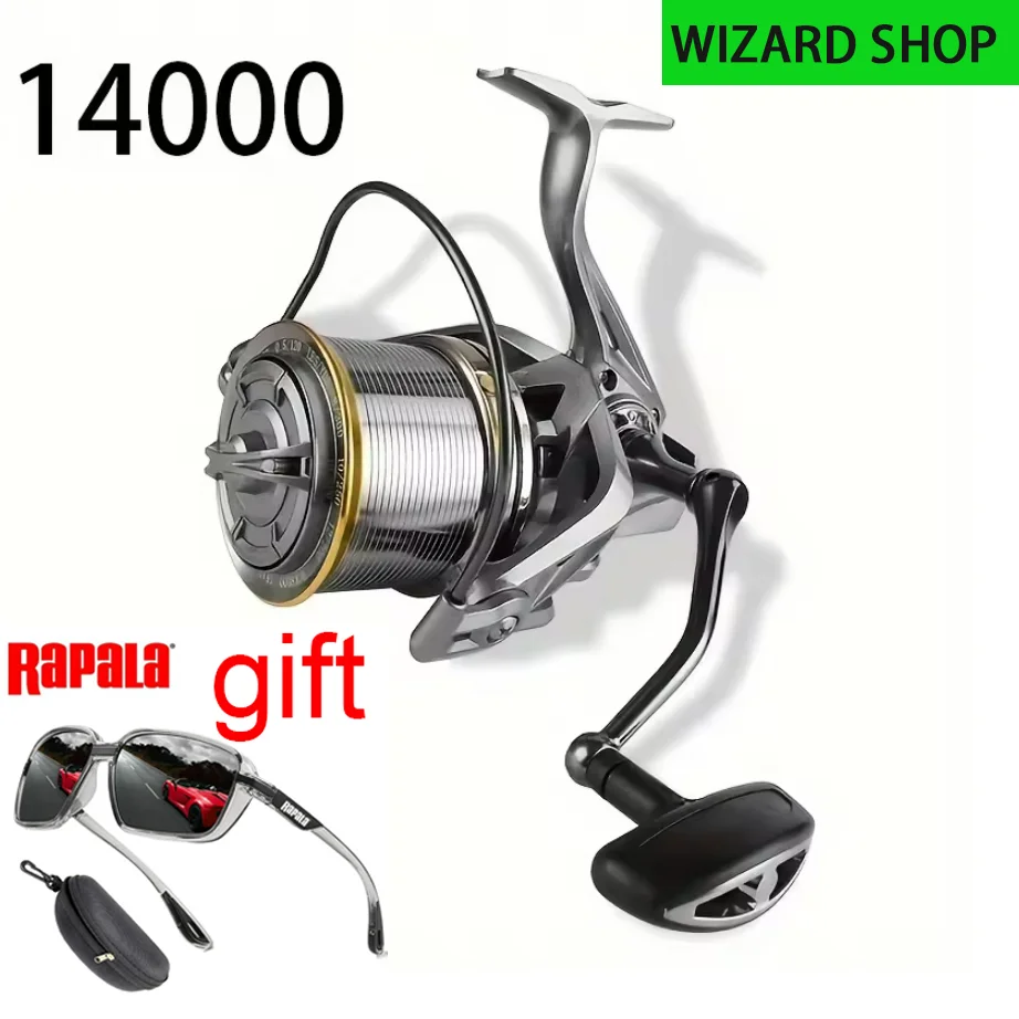 WIZARD Big Spinning Fishing Reel, 8000 9000 10000 12000 14000 Reel Drag 25KG Powerful Reel, Saltwater Fresh Water Fishing