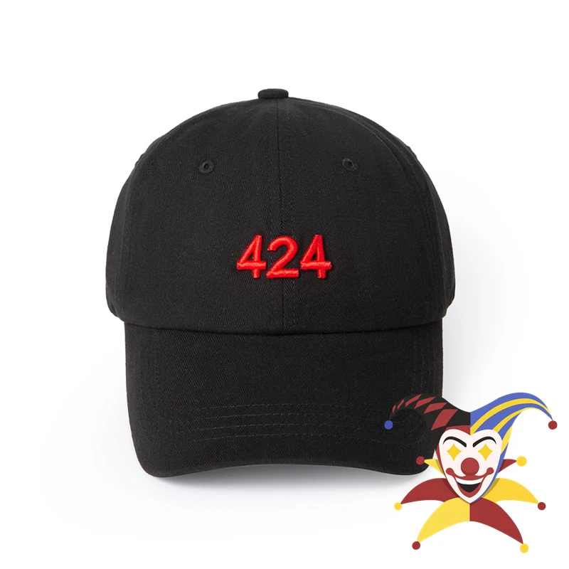 Red Embroidery 424 Baseball Cap Men Women Inside Label Adjustable Buckle Hats