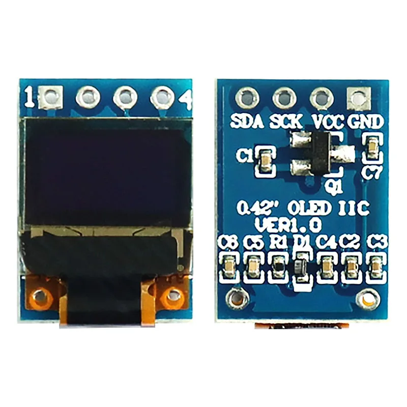 Modulo display OLED bianco da 0,42 pollici SSD1306, risoluzione 72x40, 4 pin I2C, schermo monocromatico COG per Arduino