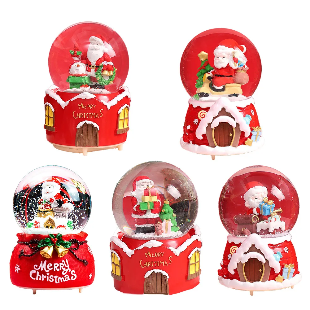 Enchanting Christmas Glowing Snow Globe Ornament Christmas Scene Decoration Decor Santa Claus Glowing Ball Christmas 2025