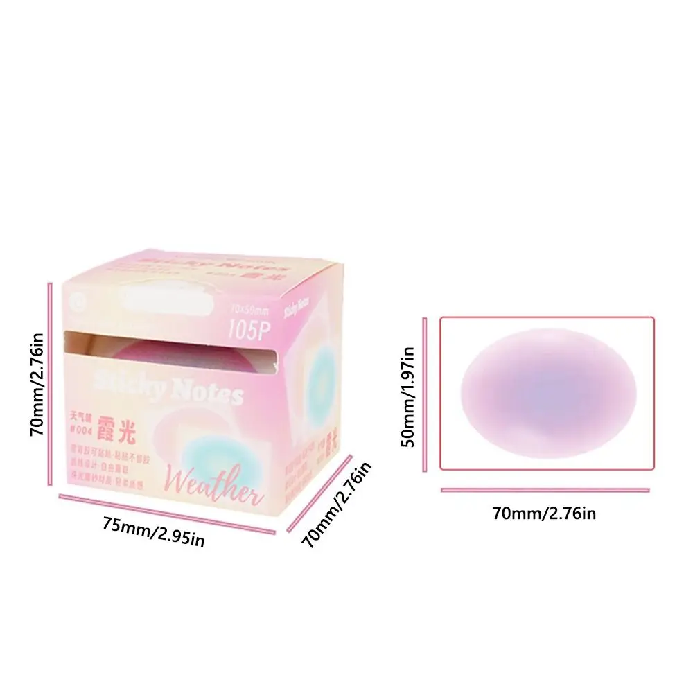 105 ورقة/لفة ملاحظات لاصقة قابلة للسحب شفافة محمولة طالب القرطاسية ملاحظات لاصقة متعددة الوظائف مخطط الألوان ملصق