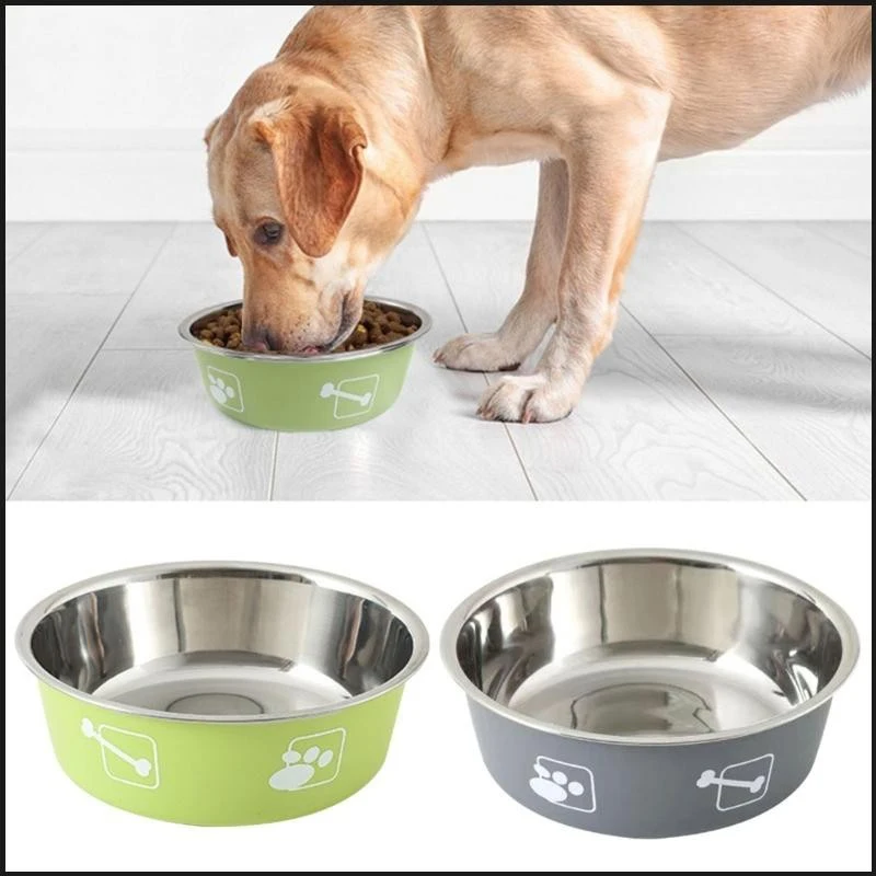 Non-slip Dog Bowls for Small Medium Large Dog Feeder Bowls and Drinkers Stainless Steel Food Water Pet Dog Cat Puppy Accessories