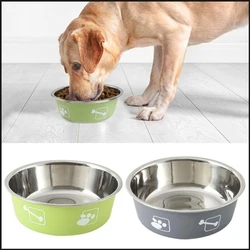 Non-slip Dog Bowls for Small Medium Large Dog Feeder Bowls and Drinkers Stainless Steel Food Water Pet Dog Cat Puppy Accessories