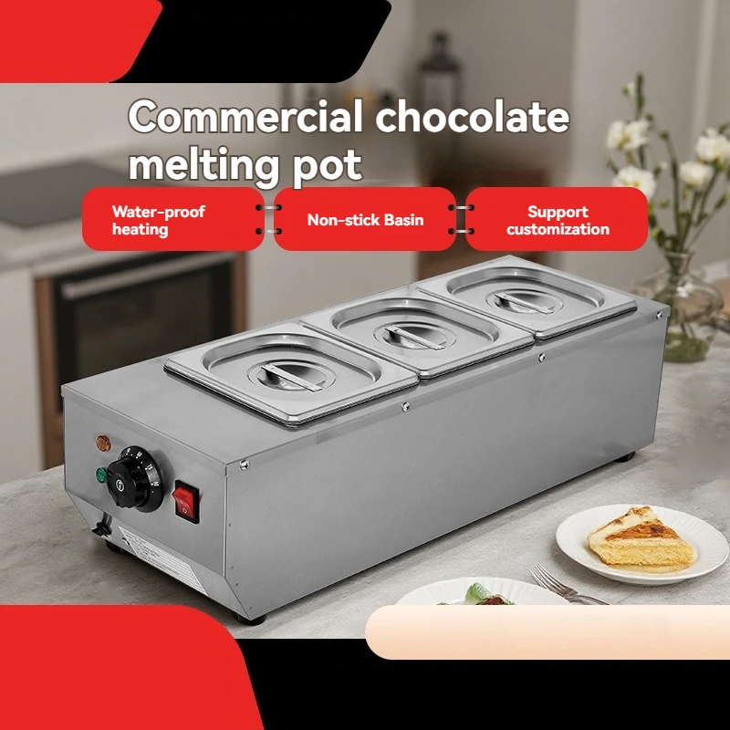 Electric Chocolate Melting Machine Electric Warmer Melter 2/3/4 Tanks Chocolate Cascade Melting Pot Chocolate Melting Furnace