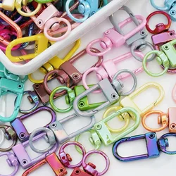 5pcs AB Colorful Lobster Clasp Hooks Spring Buckles Dog Chain Snap Hook Key Ring Swivel Connector Carabiner Belt Strap Clasp