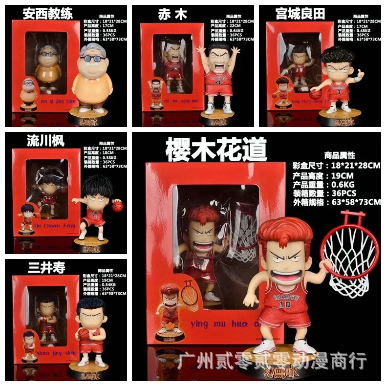 SLAM DUNK Anime Figure Rukawa Kaede Mitsui Hisashi Sakuragi Hanamichi Action PVC Toys Statue Adult Collectible Model Doll Gift